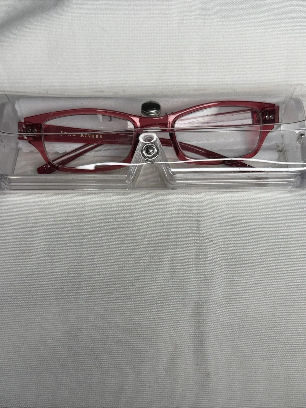 Joan Rivers Translucent Rose Rectangular Reading Glasses - Picture 4 of 4